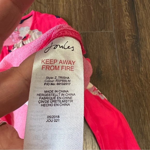Joules odelle Raspberry Bircham Bloom tunic top SZ 6 - Picture 4 of 5
